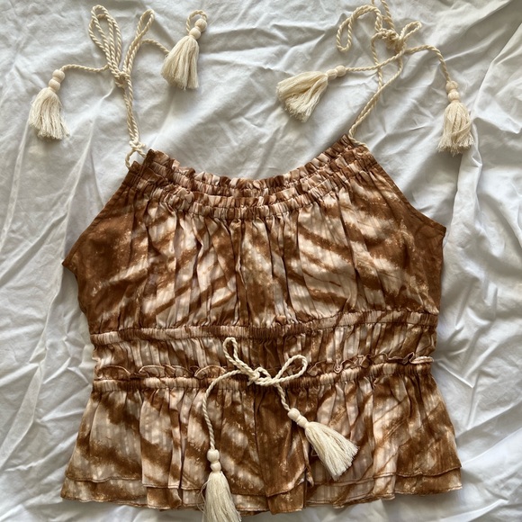 Ulla Johnson Rio Tie Dye Tank in Sand sz 8 - Picture 4 of 5